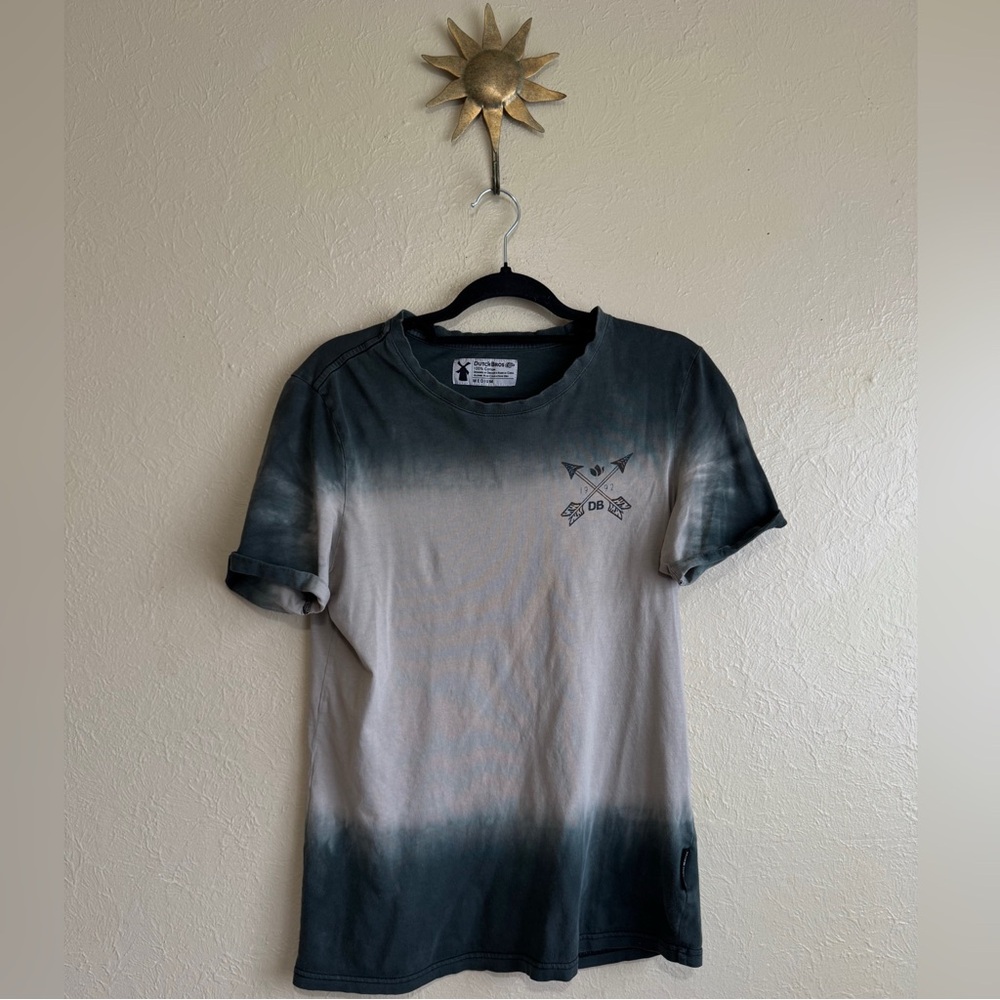 Dutch Bros Black and Gray Graphic Tie Dye T-Shirt